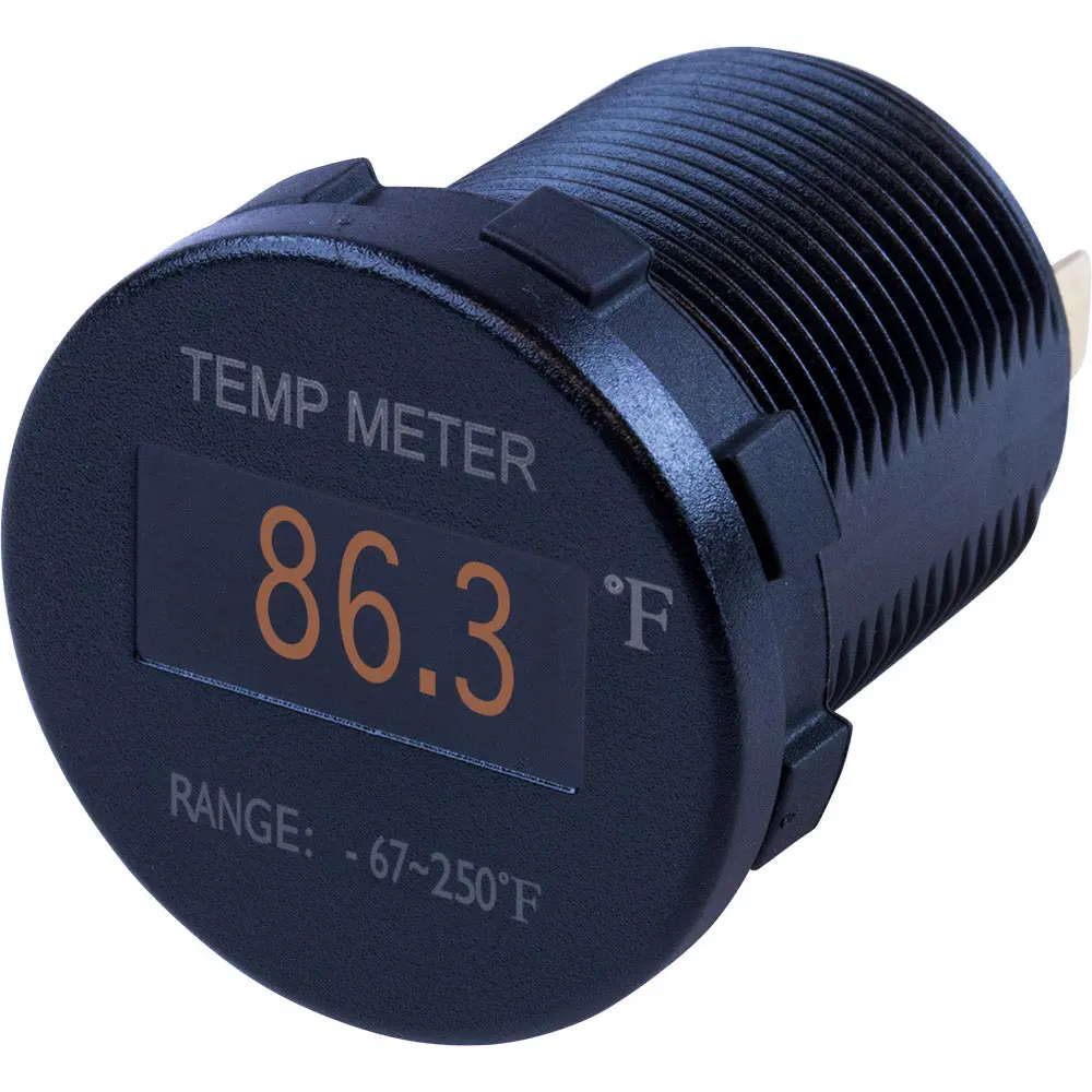 Sea-Dog Round Oled Temperature Meter Fahrenheit W/6 Lead [421610-1] 1