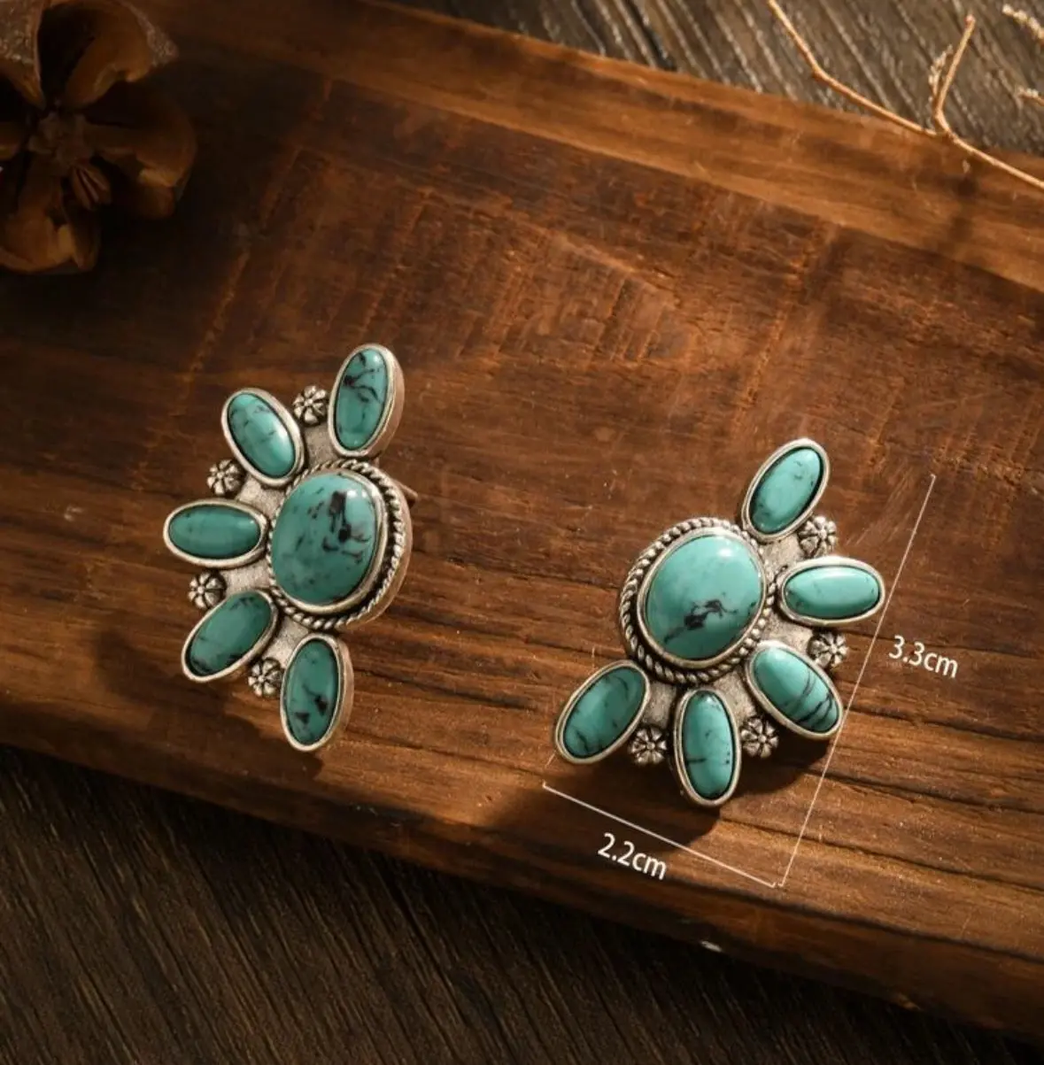 Turquoise Cluster Earrings 1