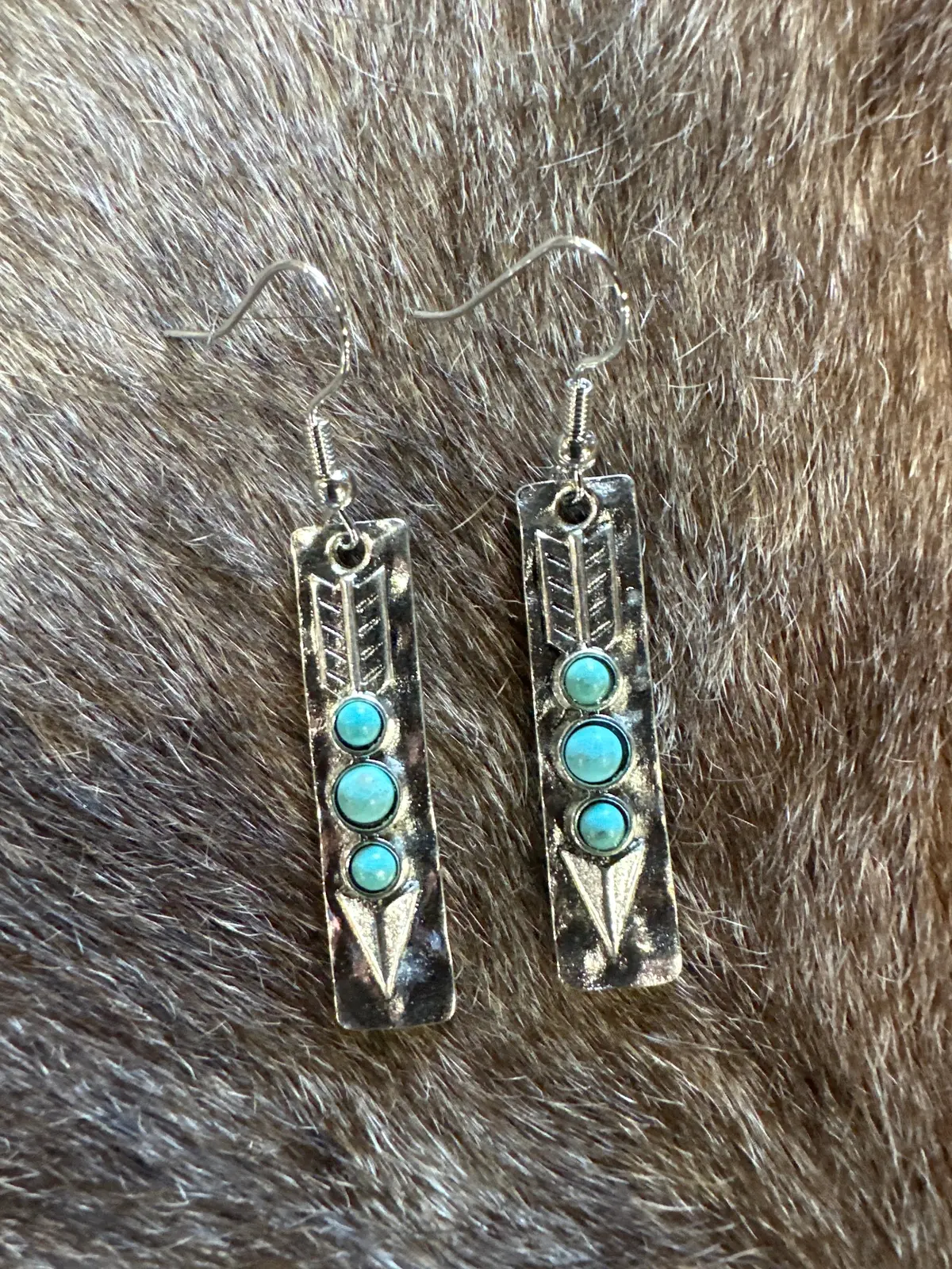 Silver Arrow Bar Earrings 1