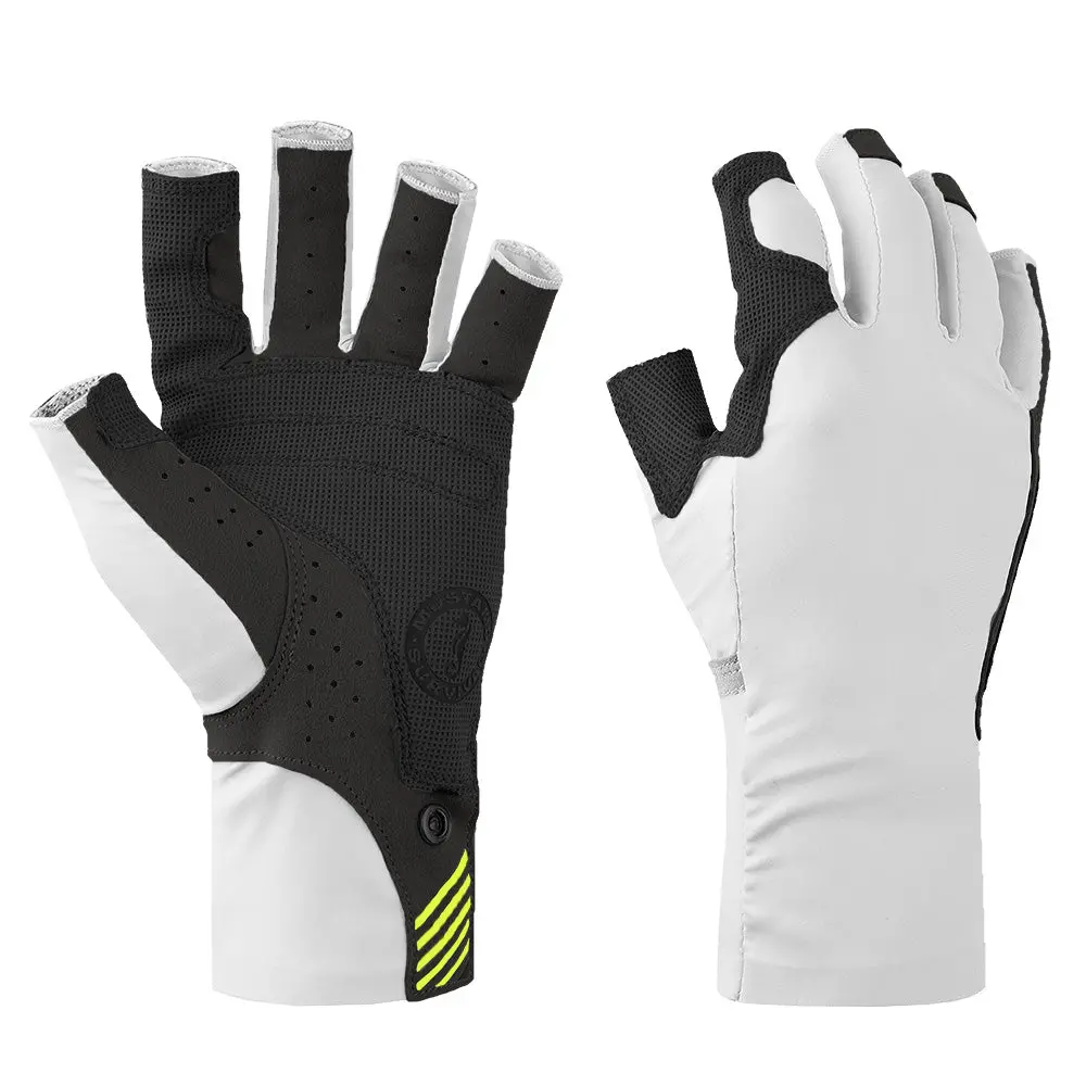 Mustang Traction Uv Open Finger Gloves - White  Black - Large [Ma6007-267-L-267] 1