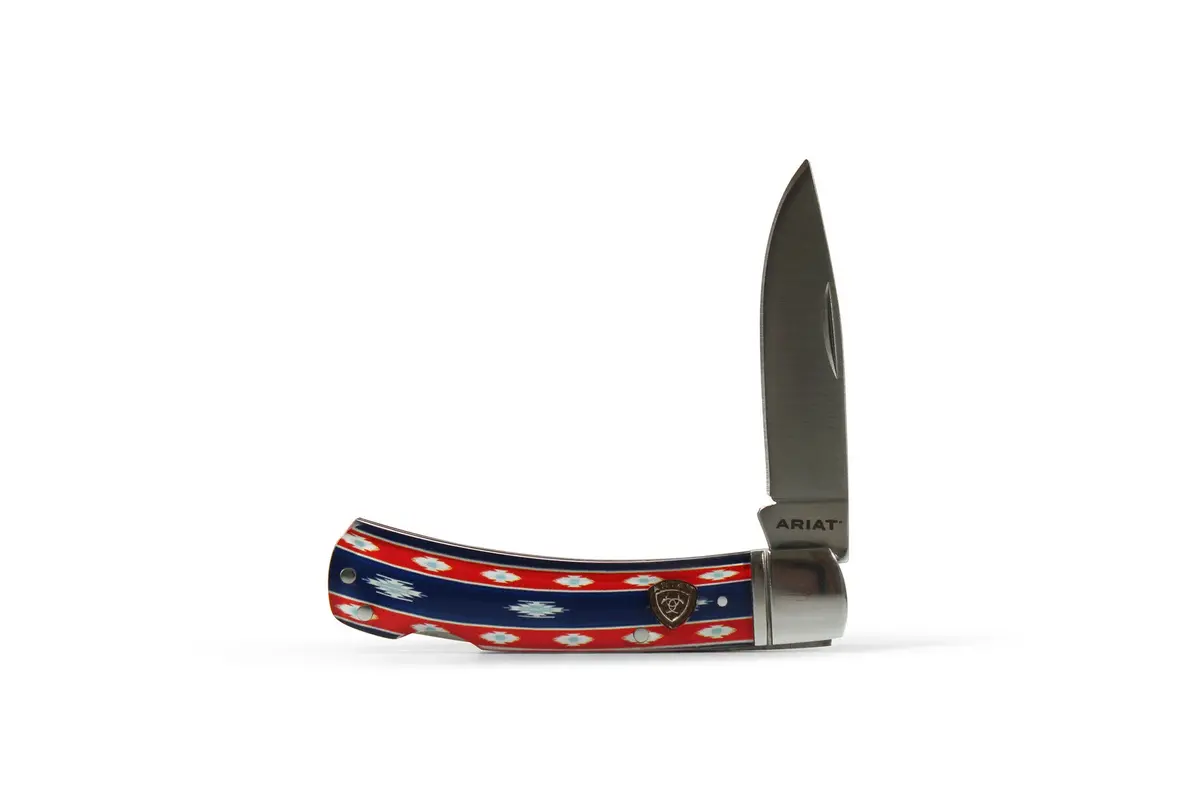 Ariat Logo Southwest Lock Back 3" Folding Knife 1