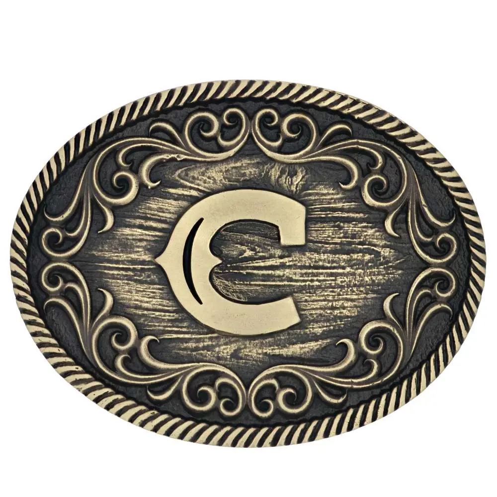Montana Silversmiths C Initial Belt Attitude Buckle 1
