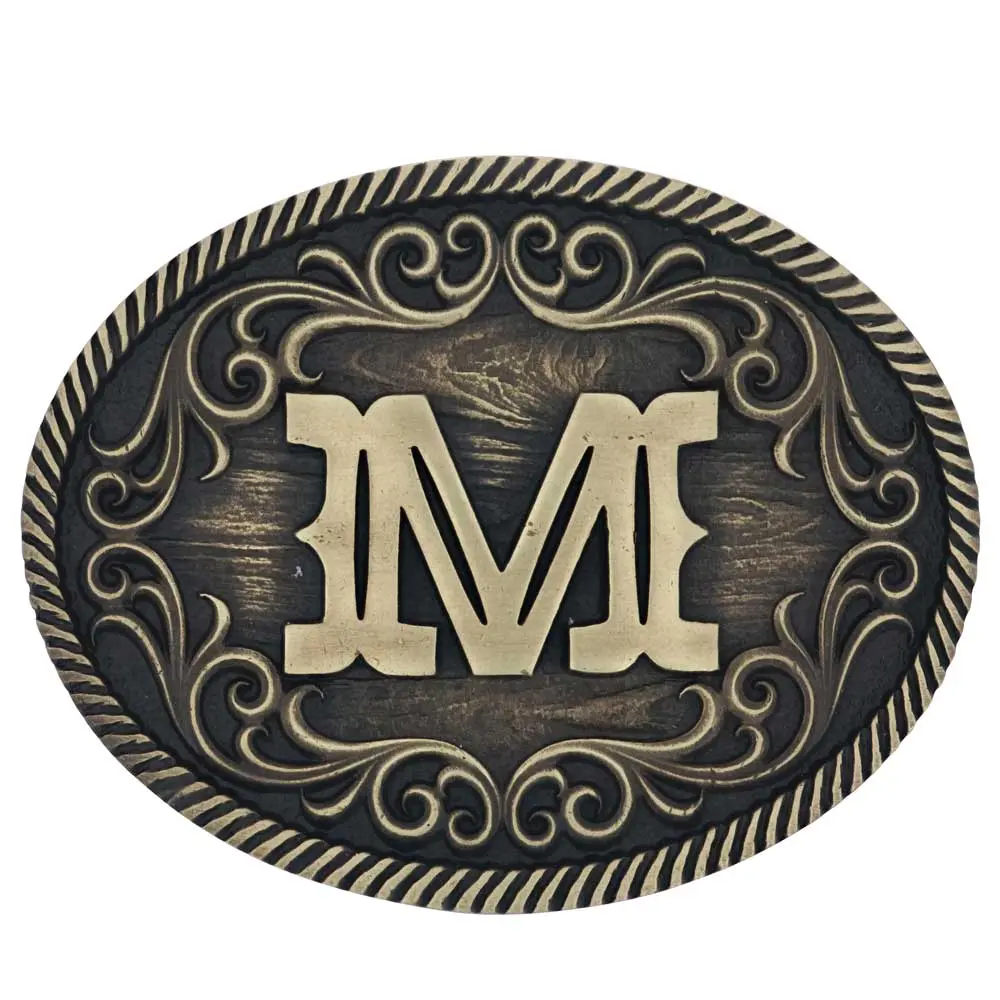 Montana Silversmiths M Initial Belt Attitude Buckle 1
