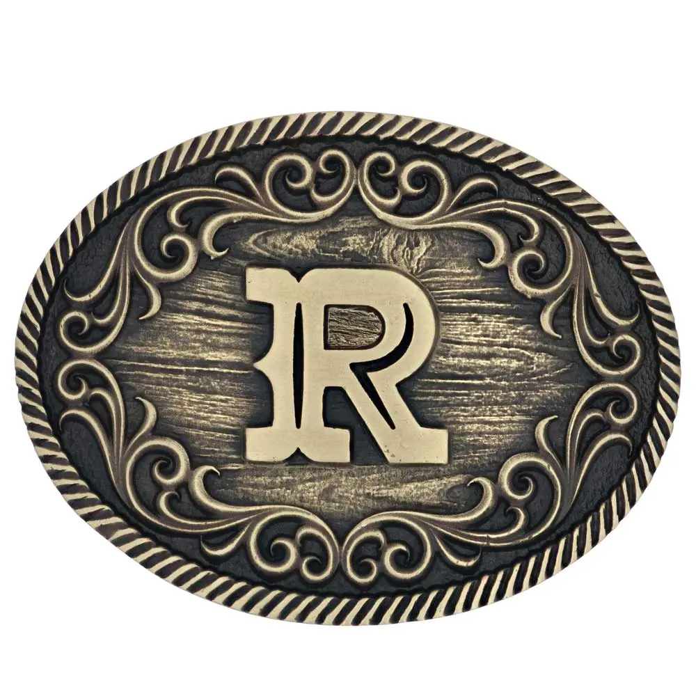 Montana Silversmiths R Initial Belt Attitude Buckle 1