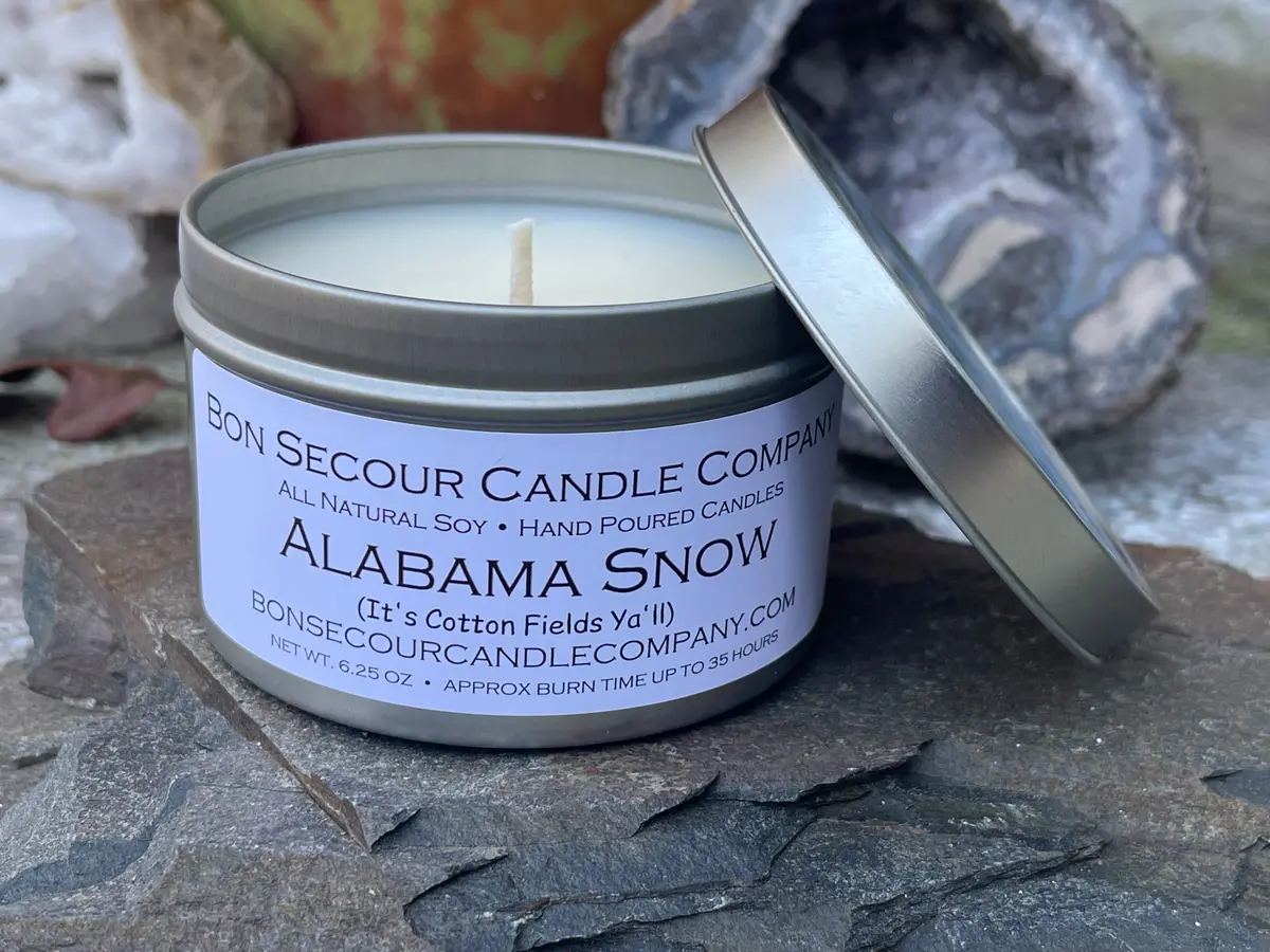 Alabama Snow Soy Candle Tin 1