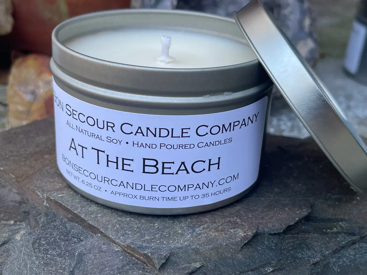 At The Beach Soy Candle Tin 1