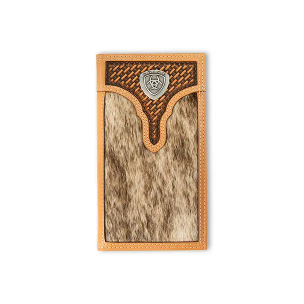 Ariat Cowhide Basket Weave Wallet 1
