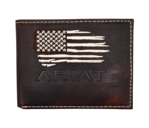 Ariat Distressed Flag Bifold Wallet 1