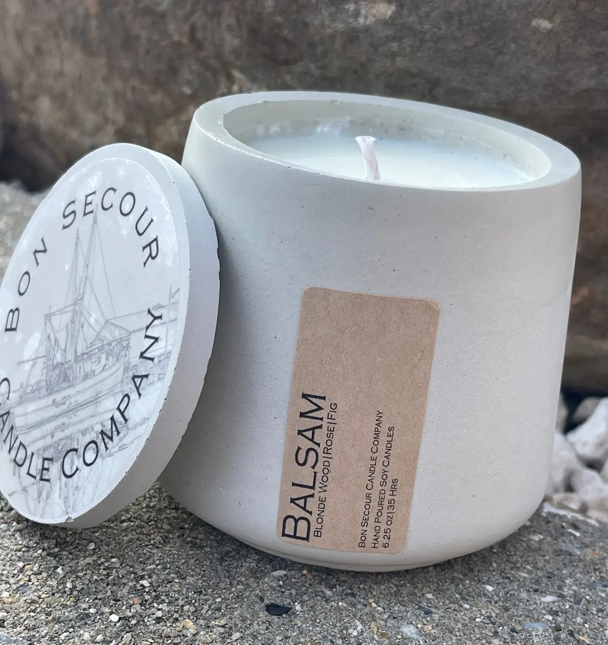 Artisan Concrete “Balsam” Soy Wax Candle 1