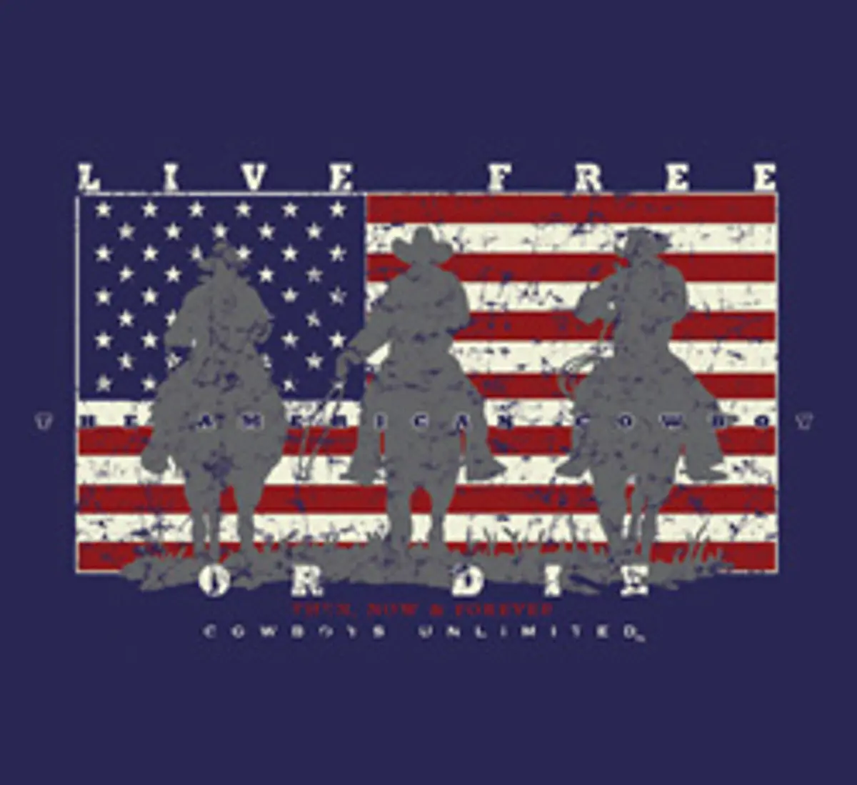 Moss Brothers Men's Shirt - Cowboys Unlimited - Live Free Or Die 1
