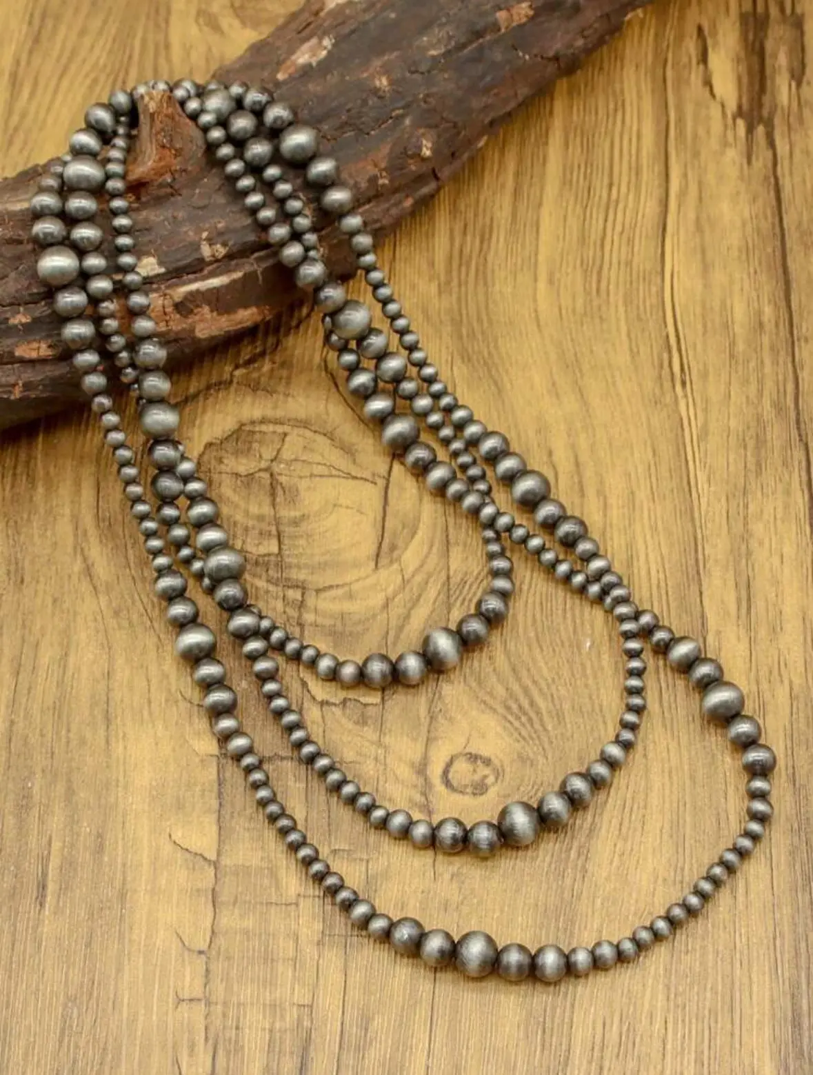 Long Navajo Faux Pearl Necklace 1