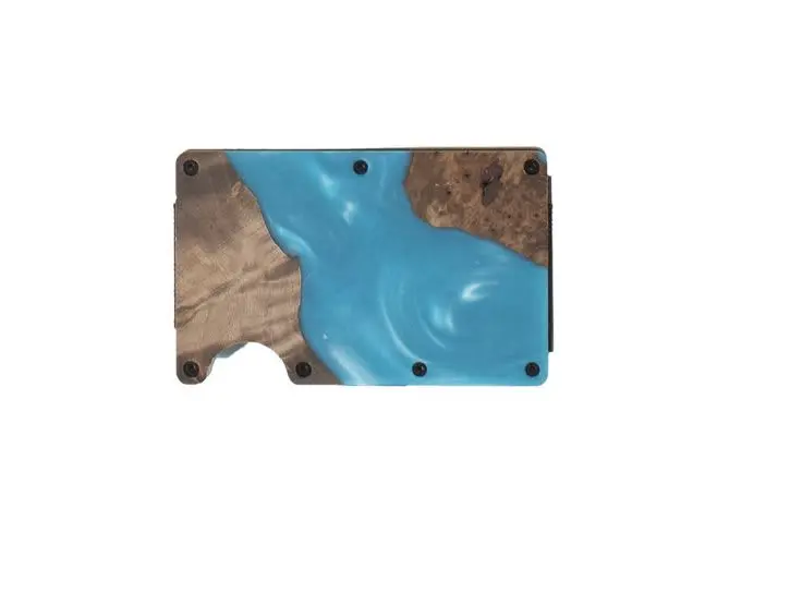 3D Wood Grain Resin Utility Wallet 1