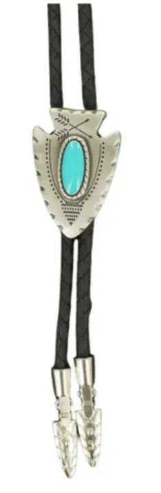 Adult Turquoise Arrowhead Bolo Tie 1