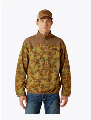 Ariat Basis Fleece Sweater Khaki Camo 1