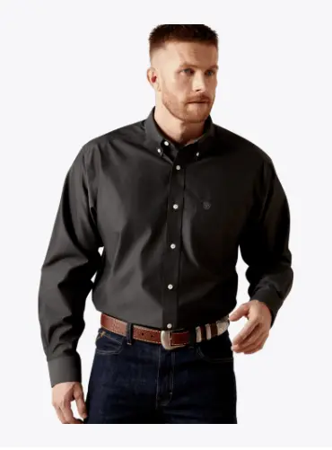 Ariat Wrinkle Free Solid Pinpoint Oxford Classic Fit Shirt 1