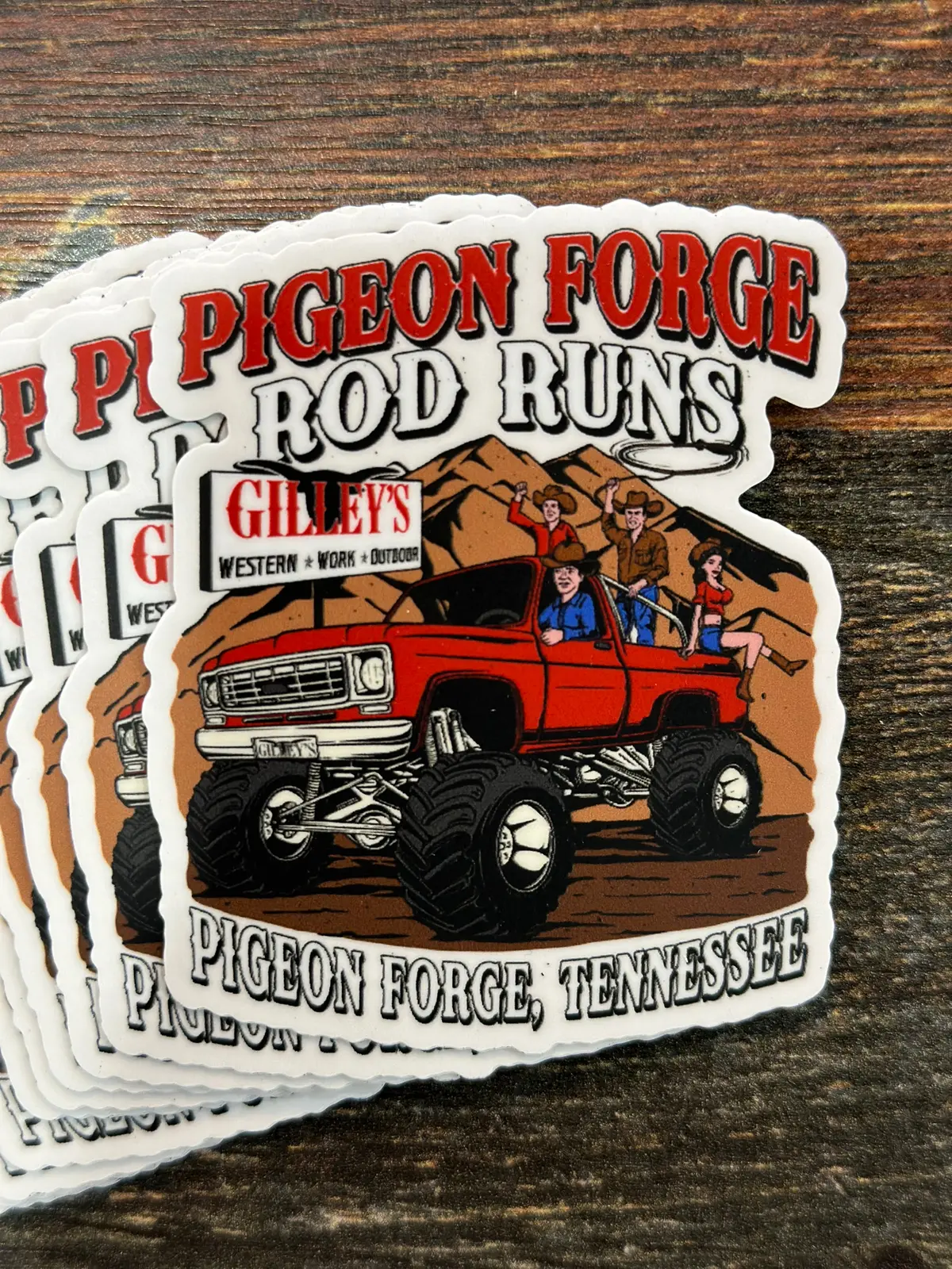 Gilley's Rod Runs Stickers 1
