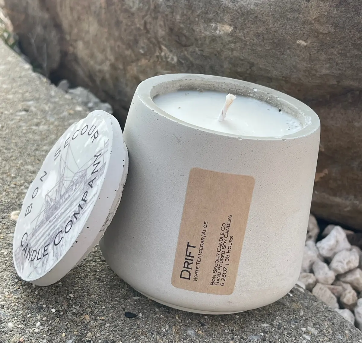 Artisan Concrete “Drift” Soy Wax Candle 1