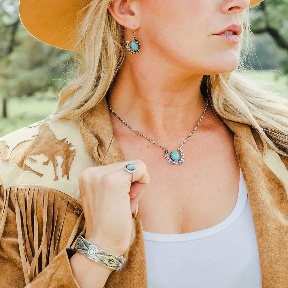 Within Luck Turquoise Horseshoe Ring 1