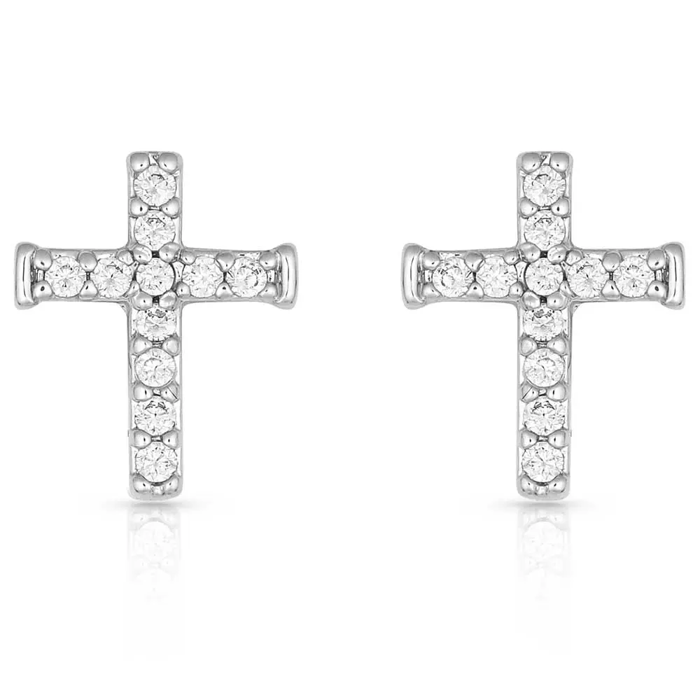 Montana Silversmiths Crystal Cross Earrings 1