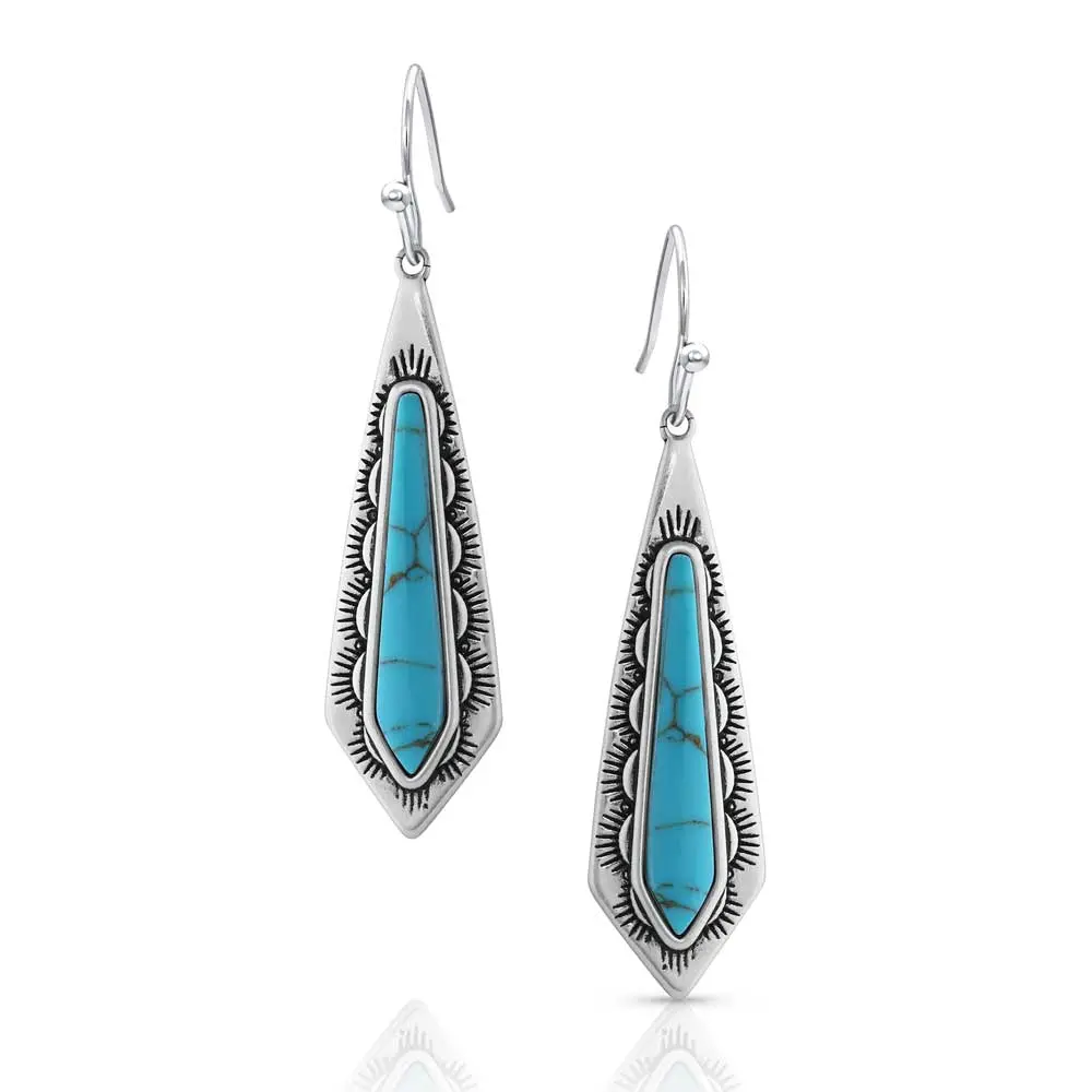 Montana Silversmiths Southwest Turquoise Stream Earrings 1