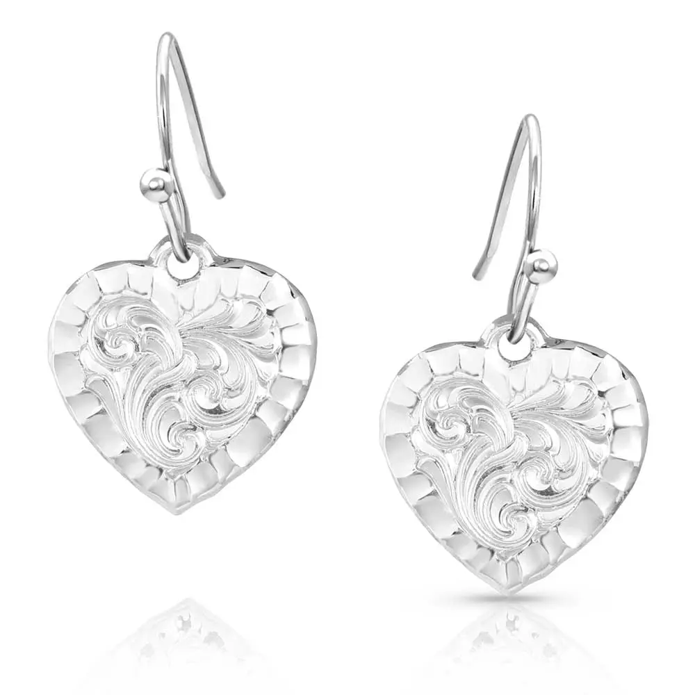 Montana Silversmith Chiseled Heart Earrings 1