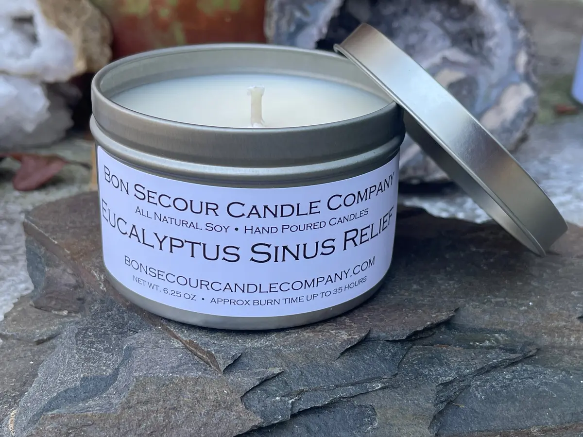 Eucalyptus Sinus Relief Soy Candle Tin 1