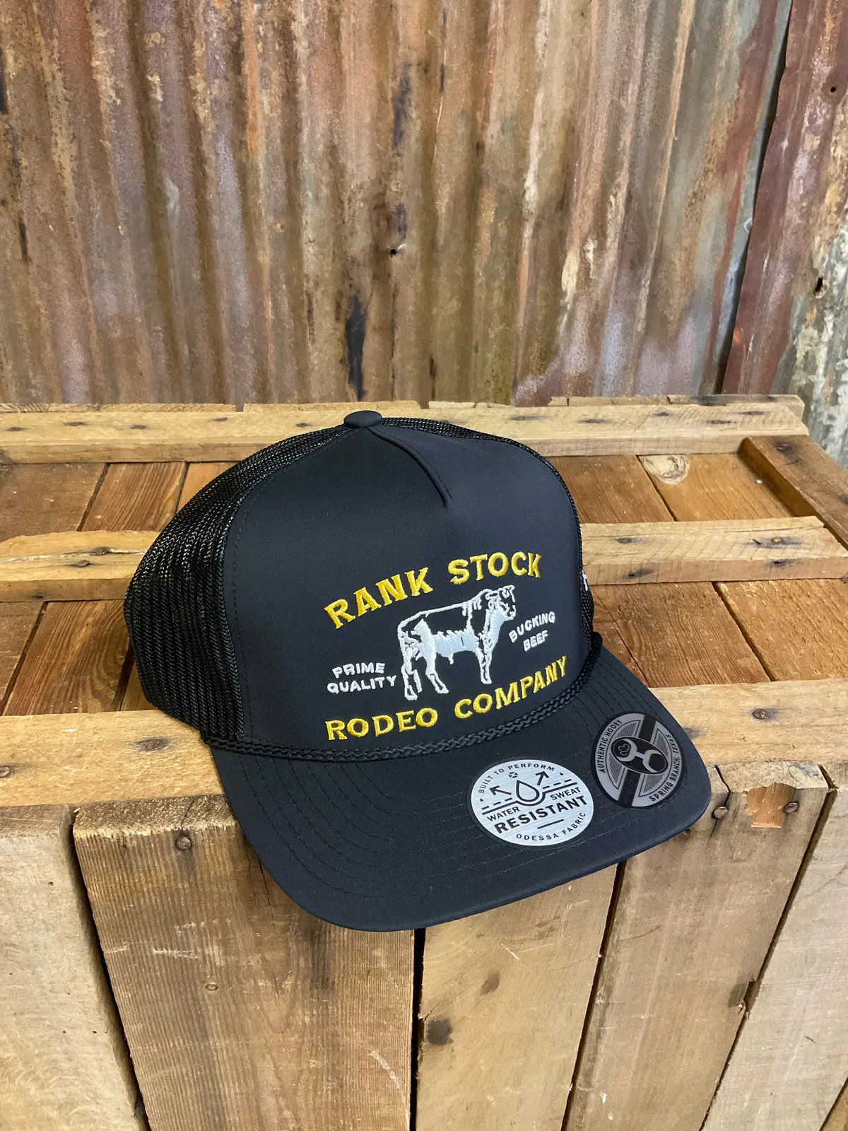 Hooey "Rank Stock" Black And Yellow Ballcap 1