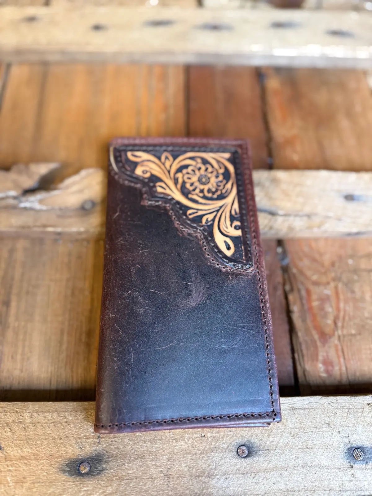 Challenger Western Brown Leather Rodeo Wallet 1