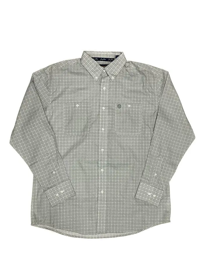 Men's George Strait Collection Long Sleeve Shirt Sage/Grey 1
