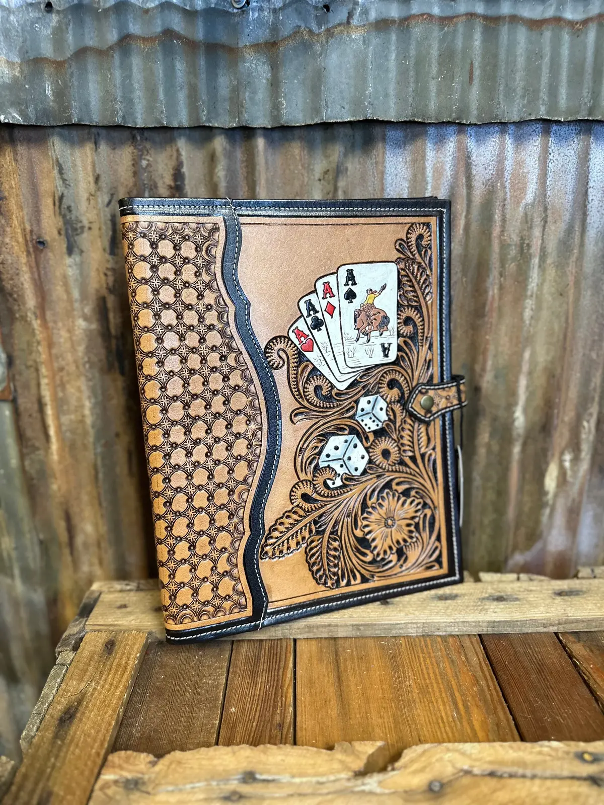 Challenger Western Poker Tooled Bible Cover Case 1