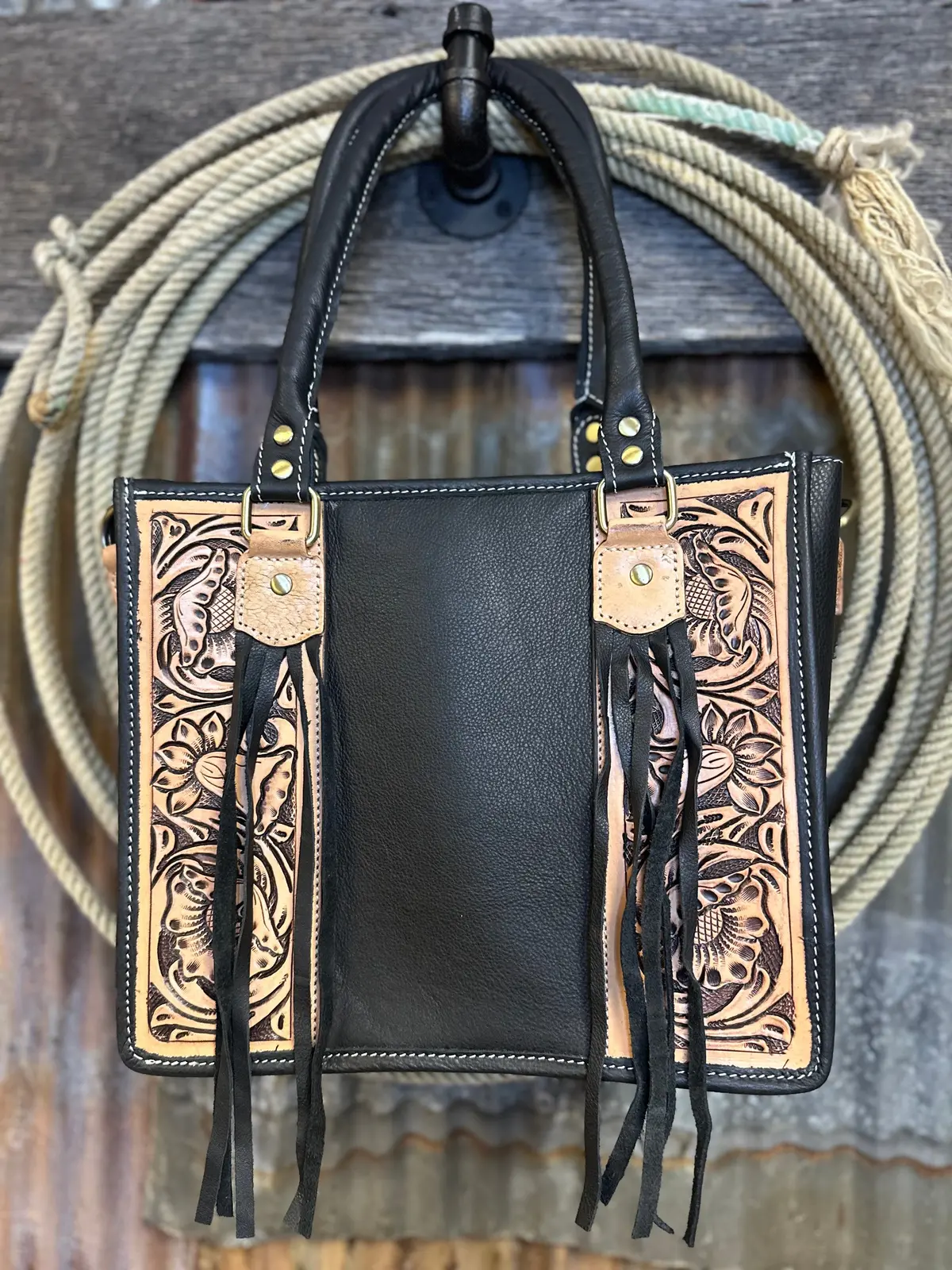 Challenger Western Floral Tooled Leather Purse 1