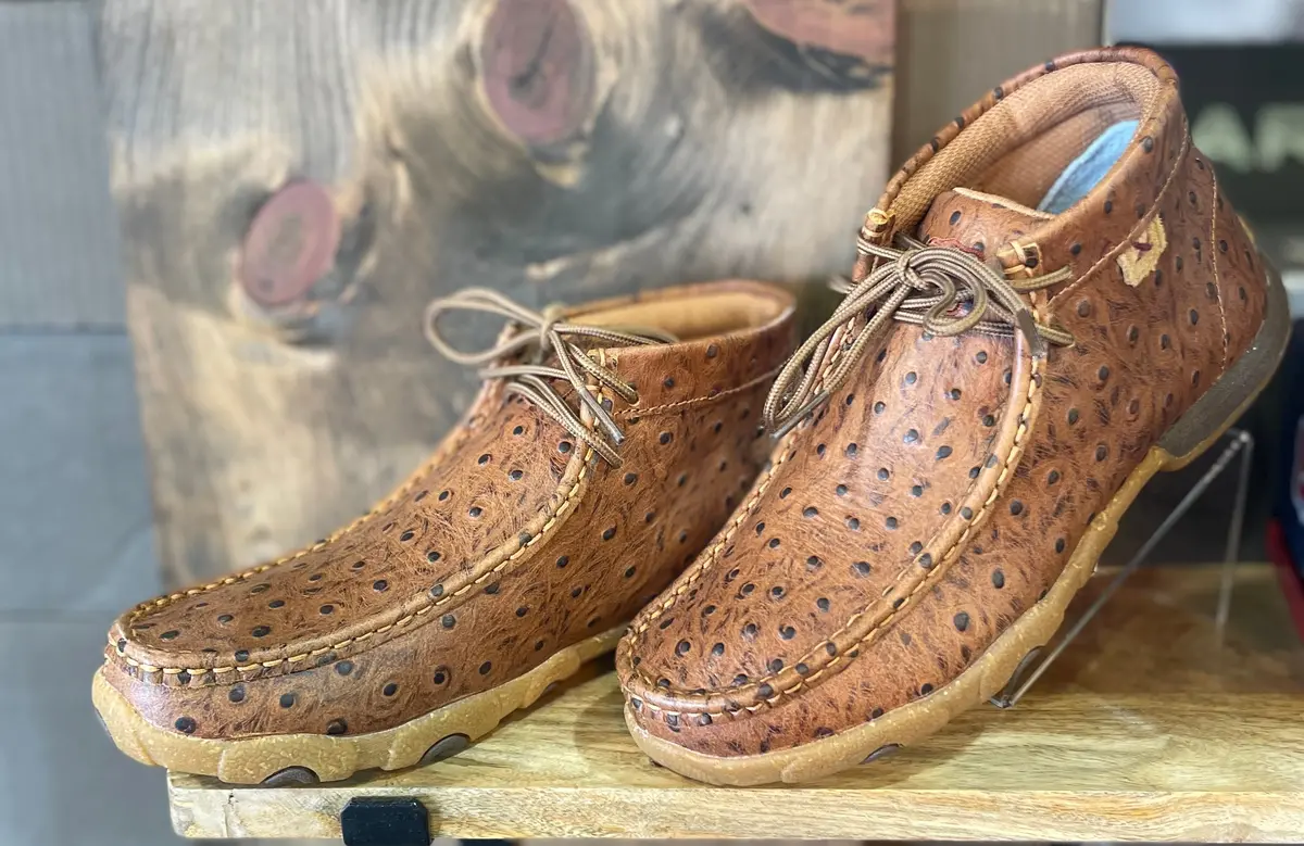 Twisted X Ostrich Print Driving Moc 1