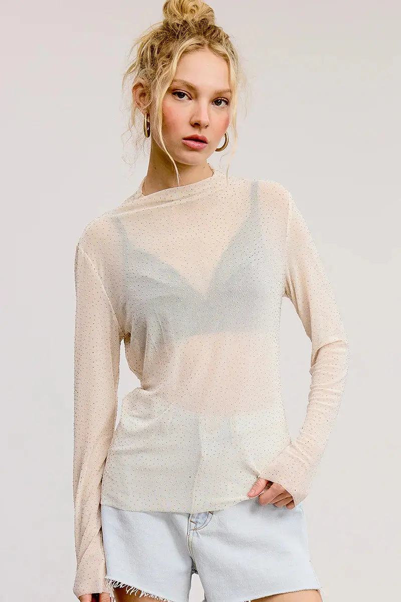 Zutter Rhinestone Mesh Top 1