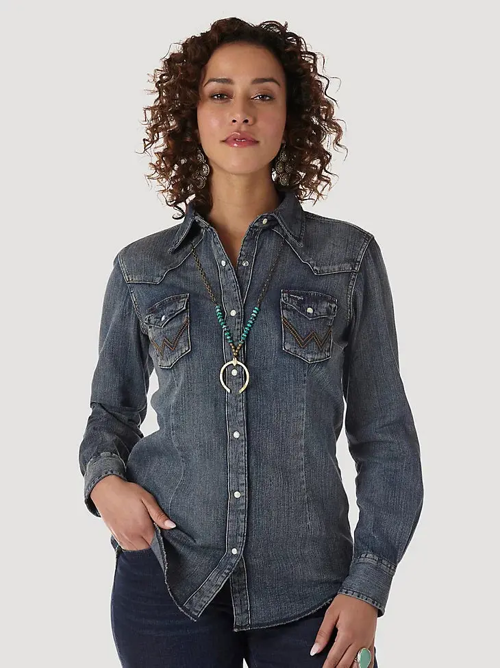 Wrangler Long Sleeve Western Snap Shirt 1