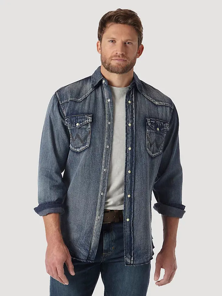 Wrangler Cowboy Cut Denim Western Snap 1