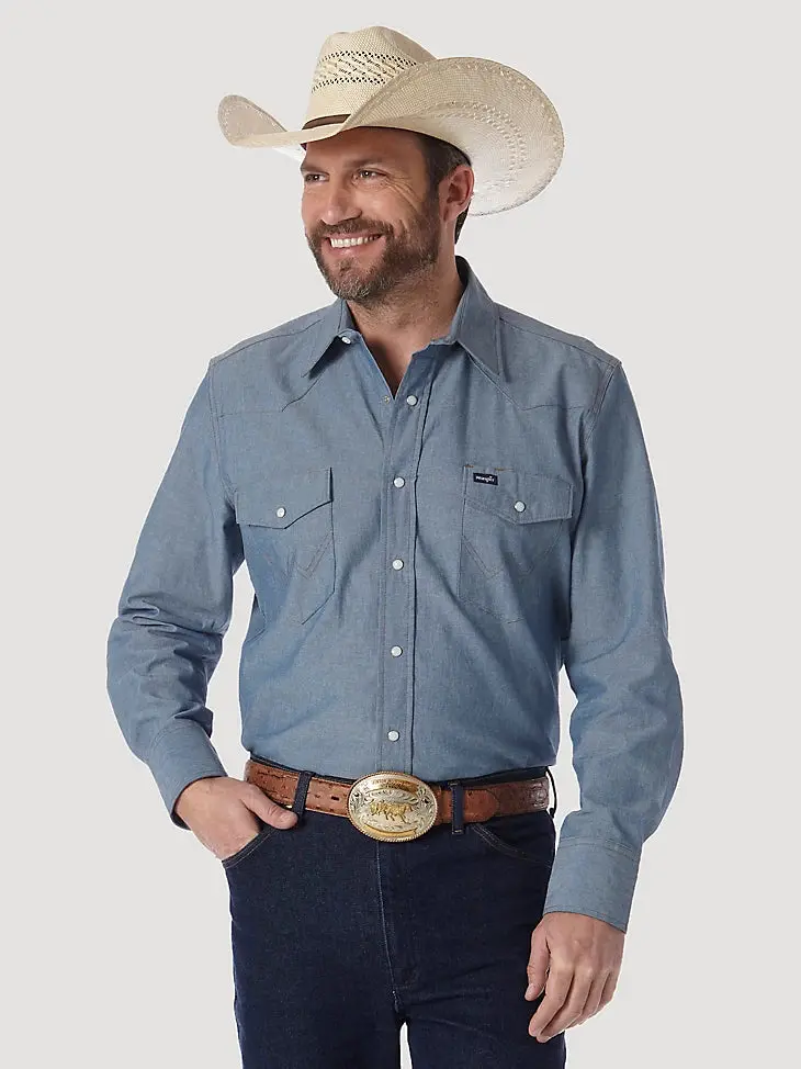 Cowboy Cut Long Sleeve Western Snap Work Shirt 1