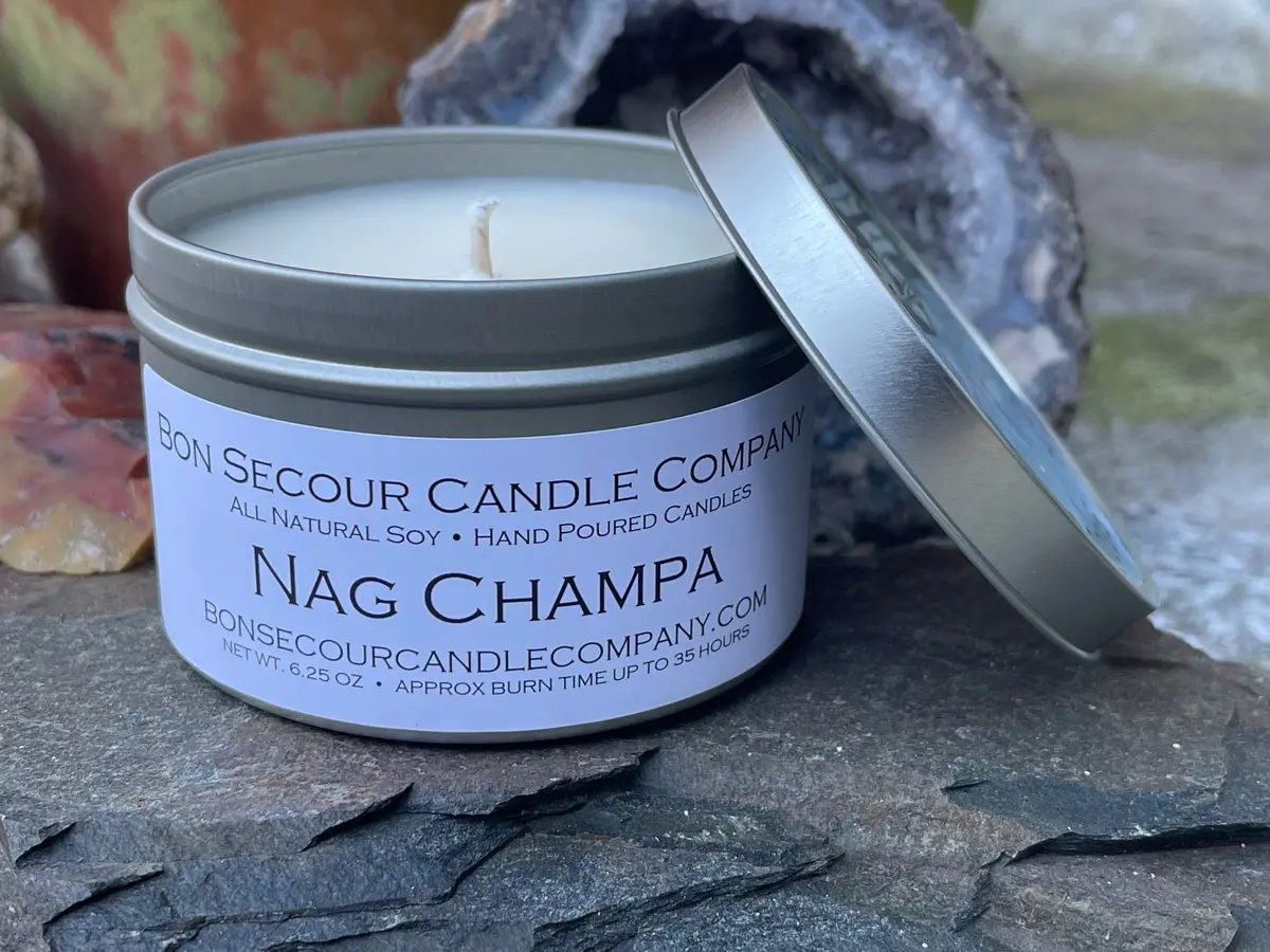 Nag Champa Soy Wax Candle Tin 1