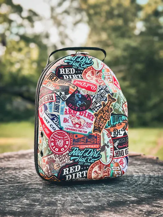 Red Dirt Cap Carrier With Sunglass Holder With Patches 1