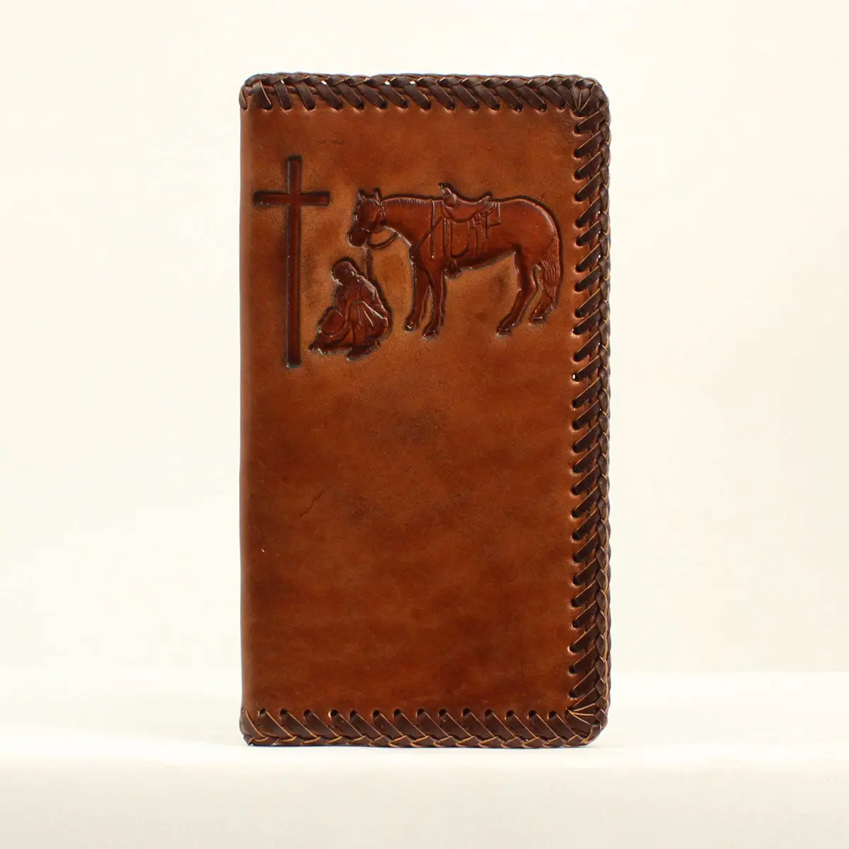 Nocona Praying Cowboy Leather Wallet 1