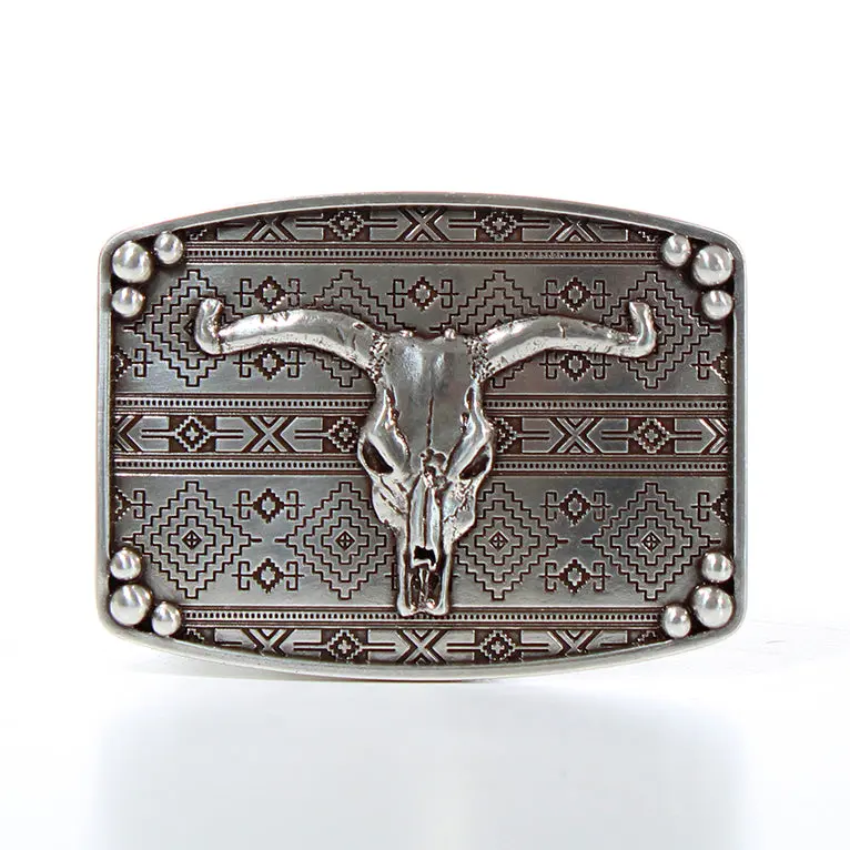 Nocona Aztec Bull Skull Belt Buckle 1