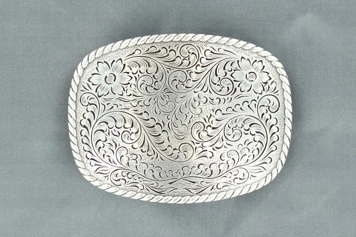 Nocona Silver Floral Engraved Buckle 1