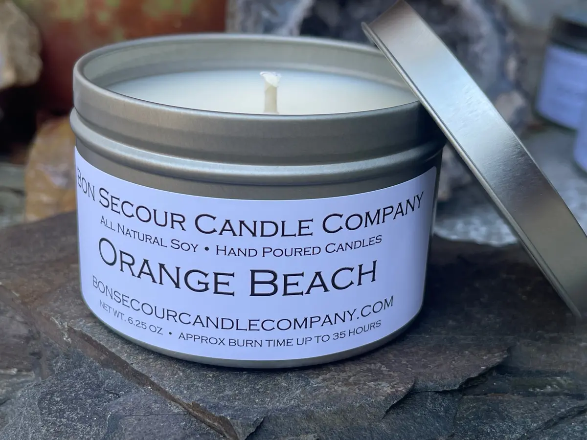 Orange Beach Soy Candle Tin 1