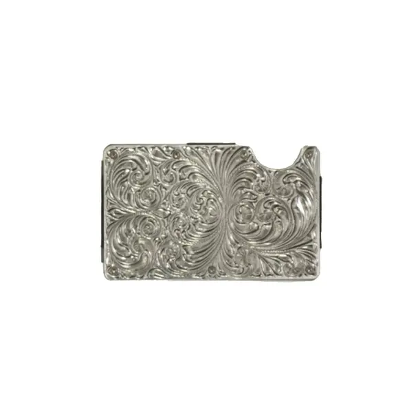3D Smart Engraved Silver Scroll Wallet 1
