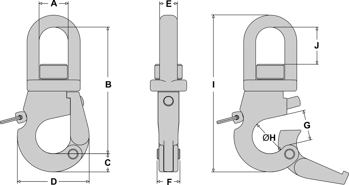 Tylaska Ss20 Plunger Style Snap Shackle With Standard Bail 2