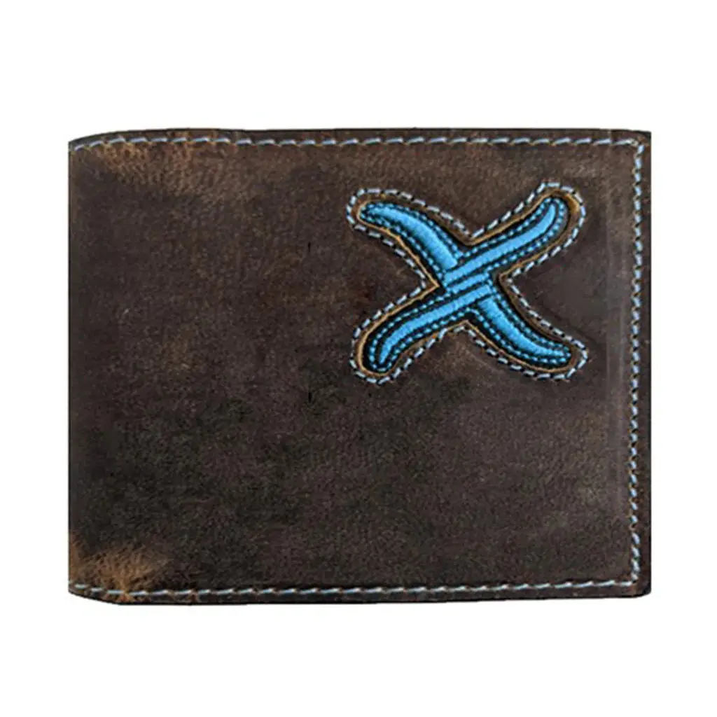 Twisted X Brown/Turquoise Inlay X Bifold 1