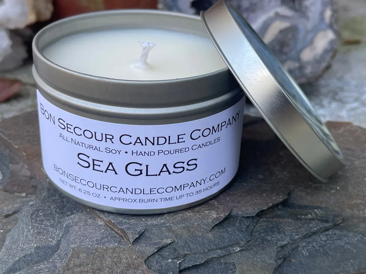 Sea Glass Soy Candle Tin 1