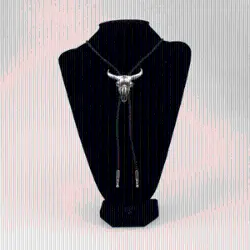M&F Western Silver Steer Skull Bolo Tie 1