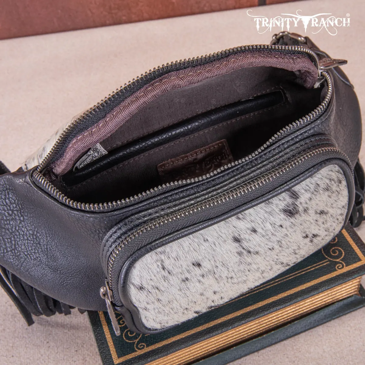 Trinity Ranch Genuine Hair-On Cowhide Fringe Belt Bag 1