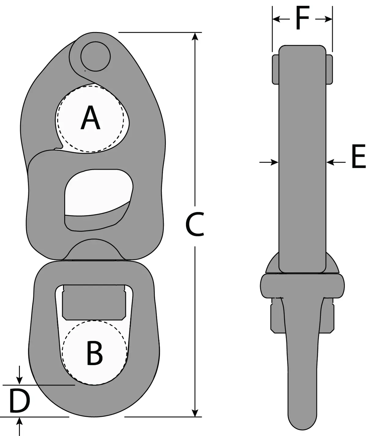 Tylaska 3 7/16" T8 Standard Bail Snap Shackle With Bronze Pvd Finish 2