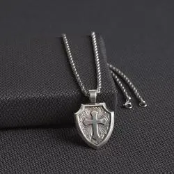 Twister Cross Shield Necklace 1
